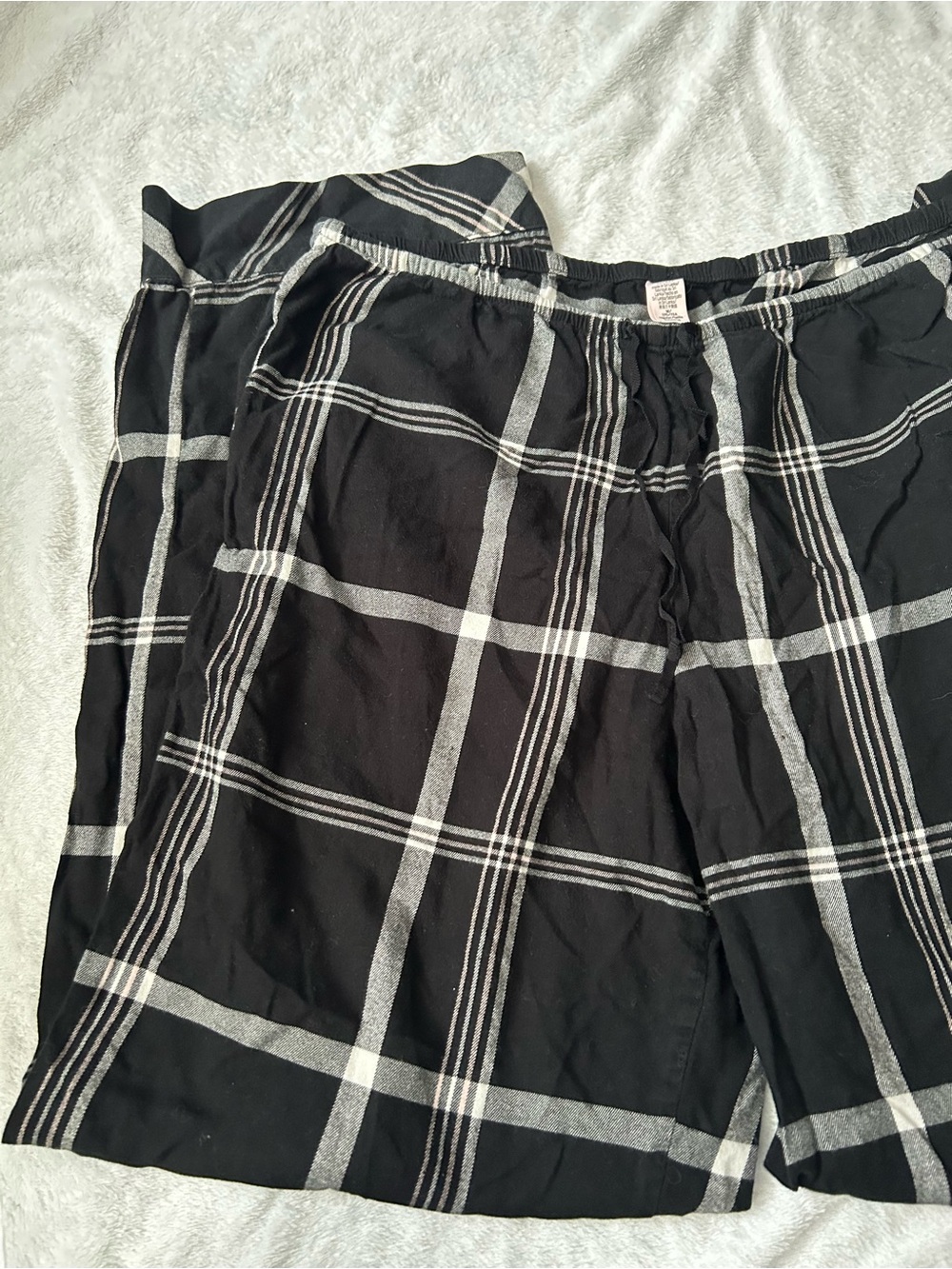Victoria's Secret Black and White Plaid Wide Leg Pants